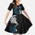 New Zealand Tui Bird Family Matching Short Sleeve Bodycon Dress and Hawaiian Shirt Maori Kowhaiwhai