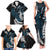 New Zealand Tui Bird Family Matching Tank Maxi Dress and Hawaiian Shirt Maori Kowhaiwhai