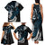 New Zealand Tui Bird Family Matching Tank Maxi Dress and Hawaiian Shirt Maori Kowhaiwhai