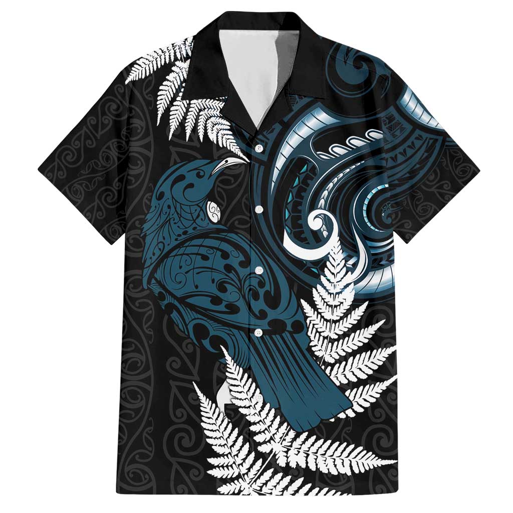 New Zealand Tui Bird Hawaiian Shirt Maori Kowhaiwhai LT7 Teal - Polynesian Pride