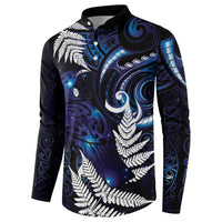 New Zealand Maori Matariki Button Sweatshirt Tui Bird Galaxy LT7 - Polynesian Pride