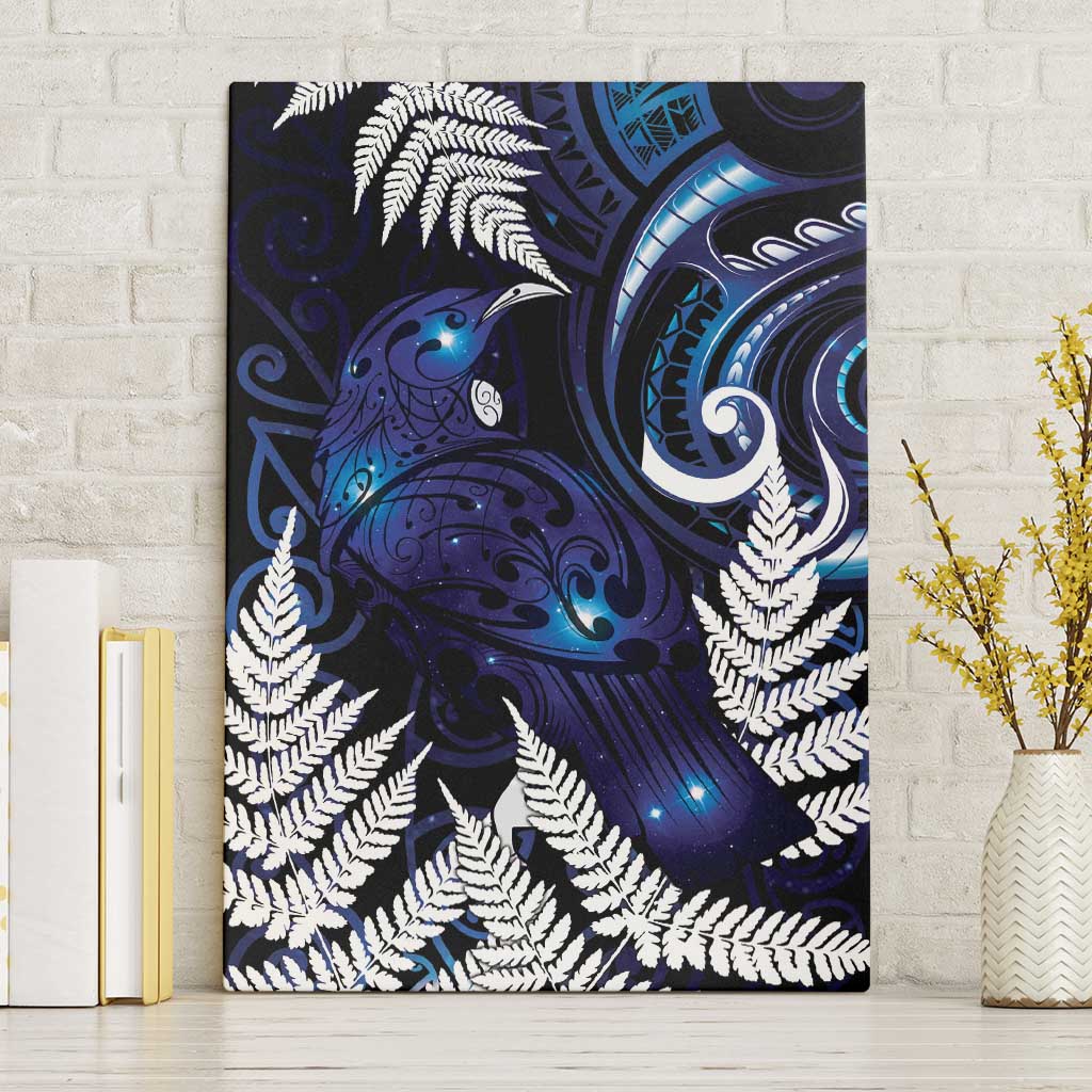 New Zealand Maori Matariki Canvas Wall Art Tui Bird Galaxy