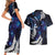 New Zealand Maori Matariki Couples Matching Short Sleeve Bodycon Dress and Hawaiian Shirt Tui Bird Galaxy