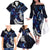 New Zealand Maori Matariki Family Matching Off The Shoulder Long Sleeve Dress and Hawaiian Shirt Tui Bird Galaxy