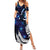 New Zealand Maori Matariki Family Matching Summer Maxi Dress and Hawaiian Shirt Tui Bird Galaxy