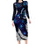 New Zealand Maori Matariki Long Sleeve Bodycon Dress Tui Bird Galaxy