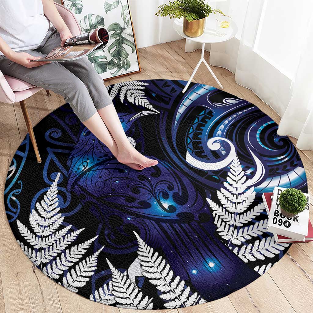 New Zealand Maori Matariki Round Carpet Tui Bird Galaxy LT7 - Polynesian Pride