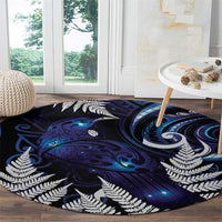 New Zealand Maori Matariki Round Carpet Tui Bird Galaxy LT7 - Polynesian Pride