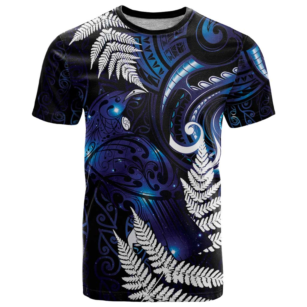 New Zealand Maori Matariki T Shirt Tui Bird Galaxy LT7 Galaxy - Polynesian Pride