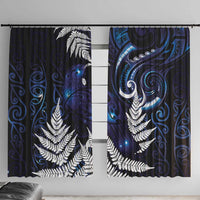 New Zealand Maori Matariki Window Curtain Tui Bird Galaxy LT7 With Hooks Galaxy - Polynesian Pride