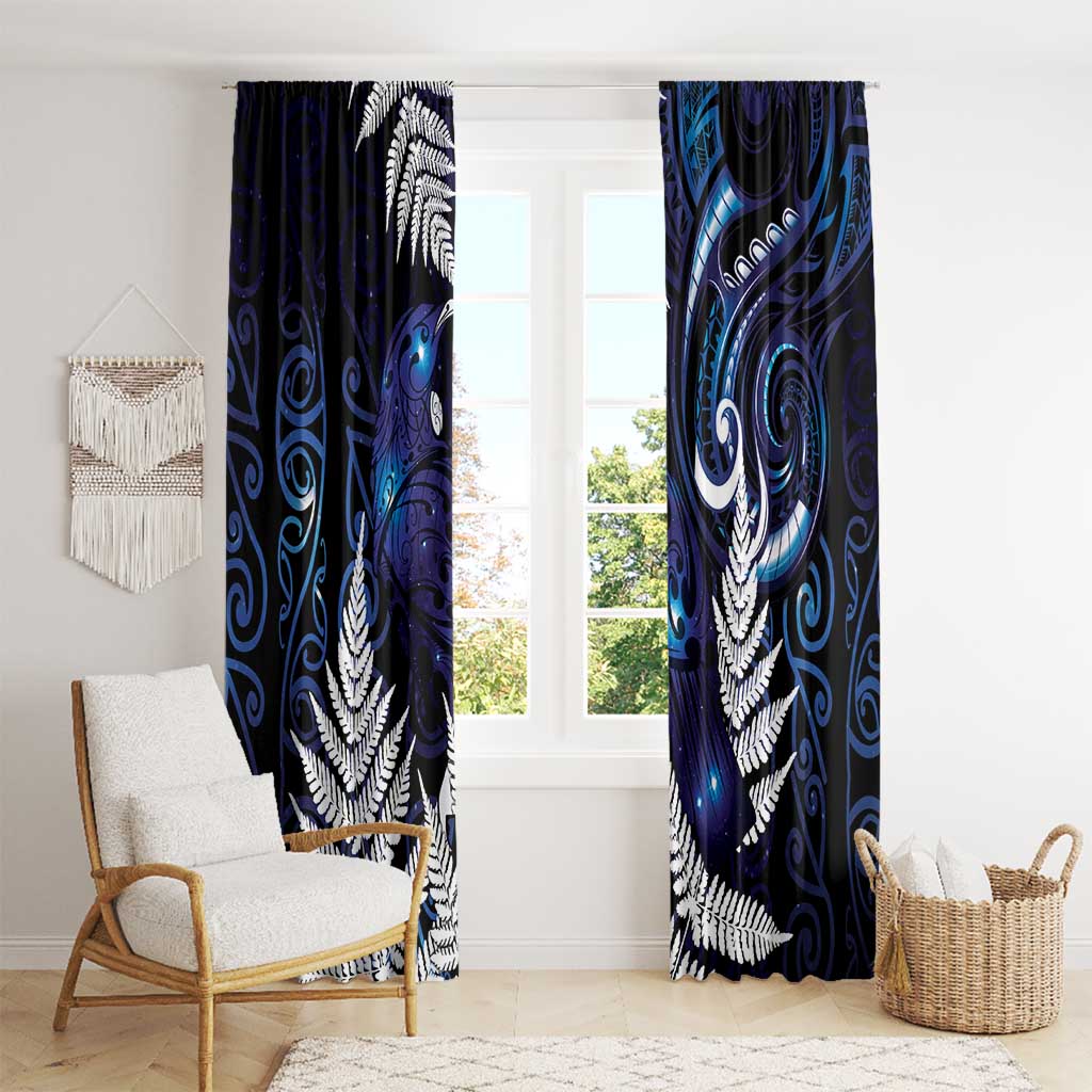 New Zealand Maori Matariki Window Curtain Tui Bird Galaxy LT7 - Polynesian Pride