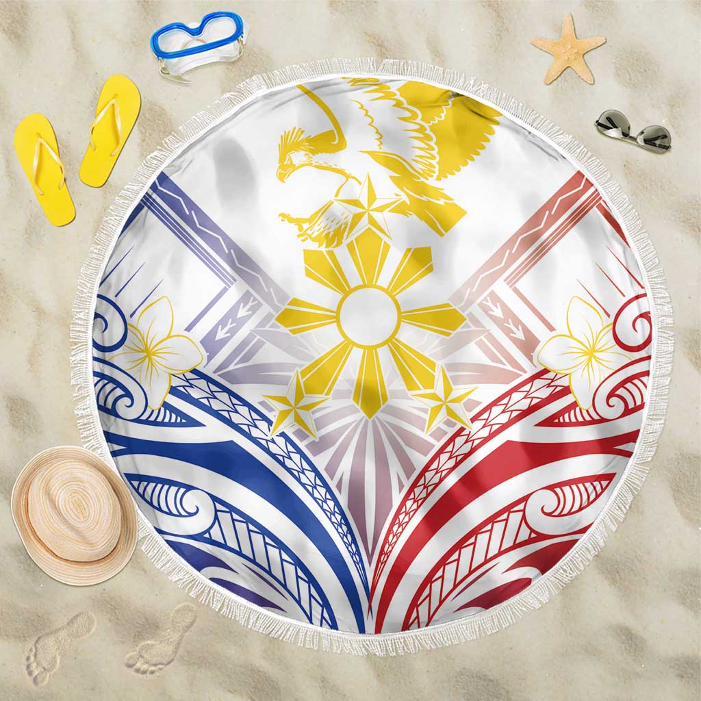Philippines Tribal Sun Beach Blanket Hunting Eagle LT7 One Size 150cm White - Polynesian Pride