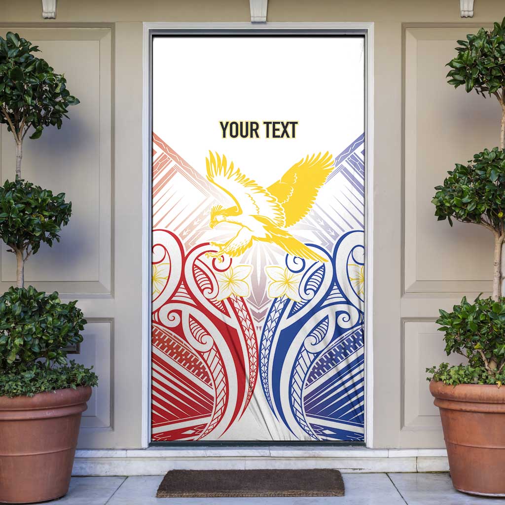 Philippines Tribal Sun Personalized Door Cover Hunting Eagle LT7 White - Polynesian Pride