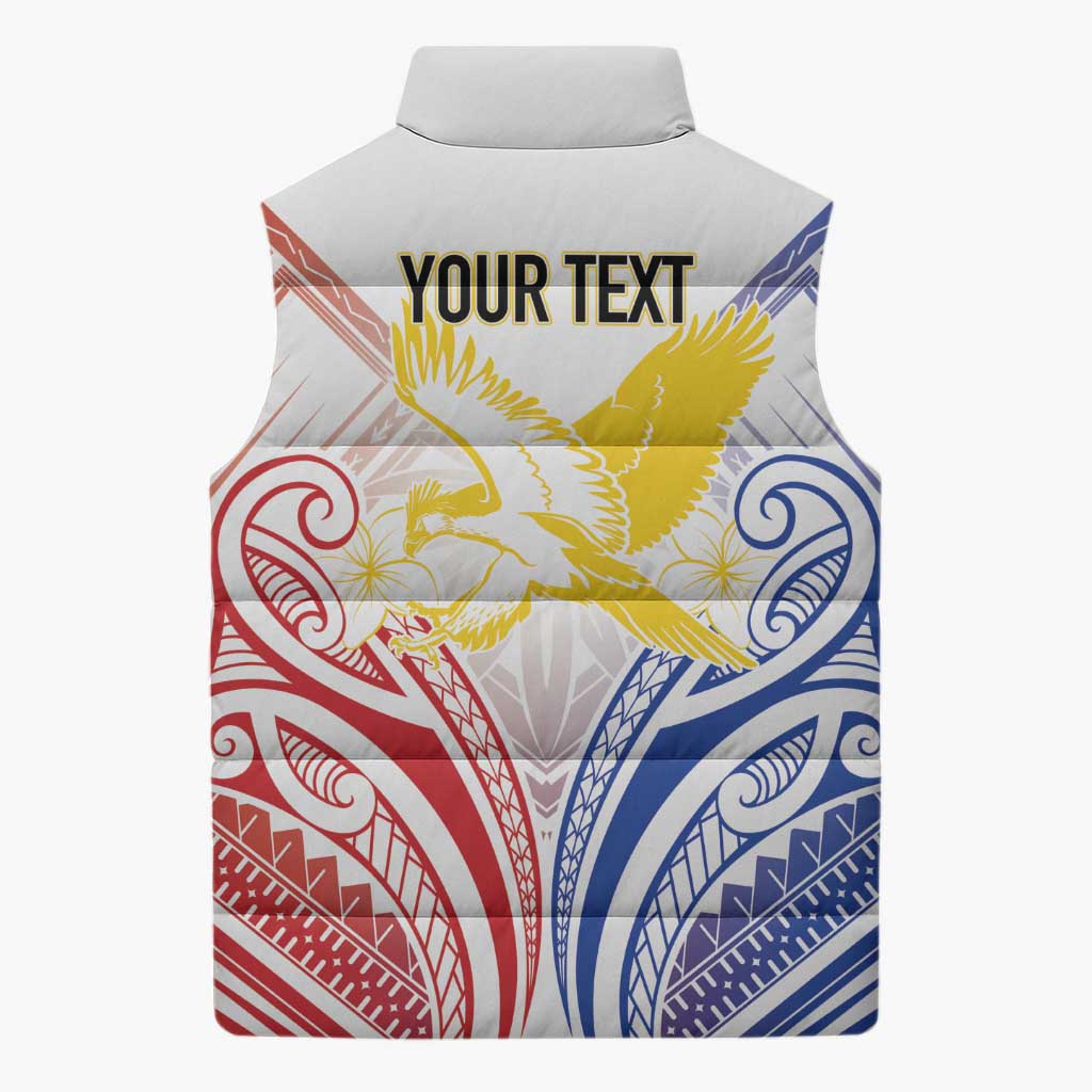 Philippines Tribal Sun Personalized Sleeveless Puffer Jacket Hunting Eagle LT7 - Polynesian Pride
