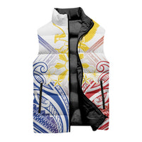 Philippines Tribal Sun Personalized Sleeveless Puffer Jacket Hunting Eagle LT7 - Polynesian Pride