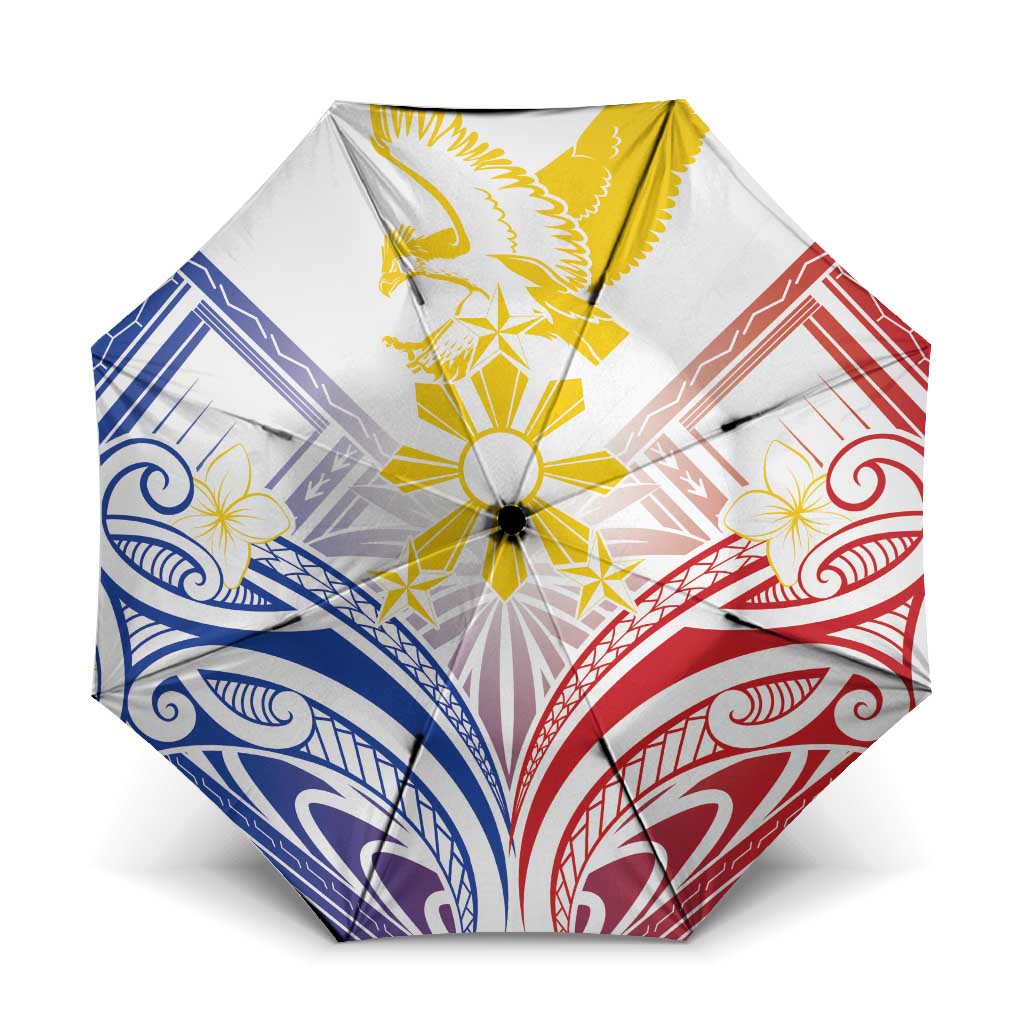 Philippines Tribal Sun Umbrella Hunting Eagle LT7 One Size Folded 11.42 inch Opened Diameter 37.4 inch White - Polynesian Pride