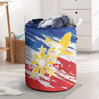 Filipino Sun and Stars Laundry Basket Grunge Vibes LT7 White - Polynesian Pride