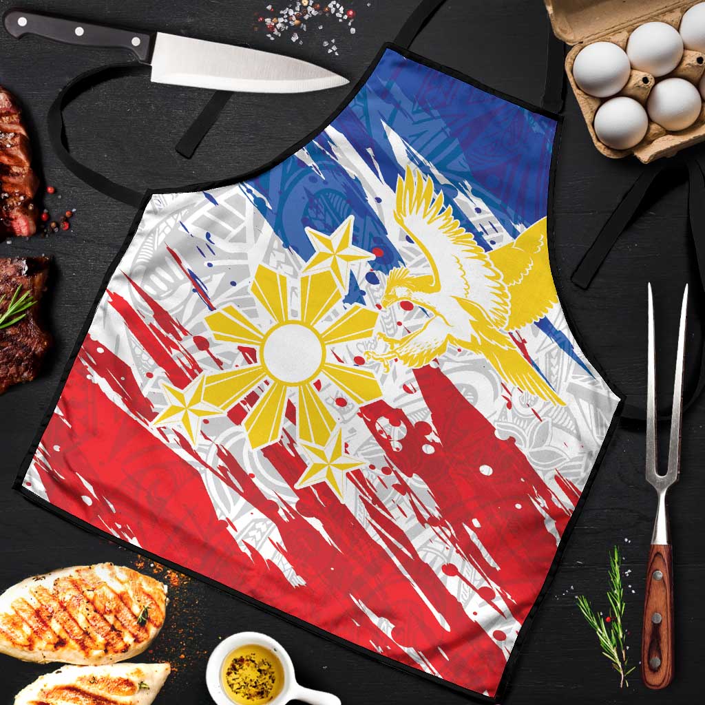 Filipino Sun and Stars Apron Grunge Vibes LT7 White - Polynesian Pride