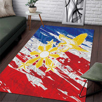 Filipino Sun and Stars Area Rug Grunge Vibes LT7 White - Polynesian Pride