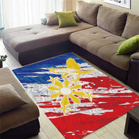 Filipino Sun and Stars Area Rug Grunge Vibes LT7 - Polynesian Pride