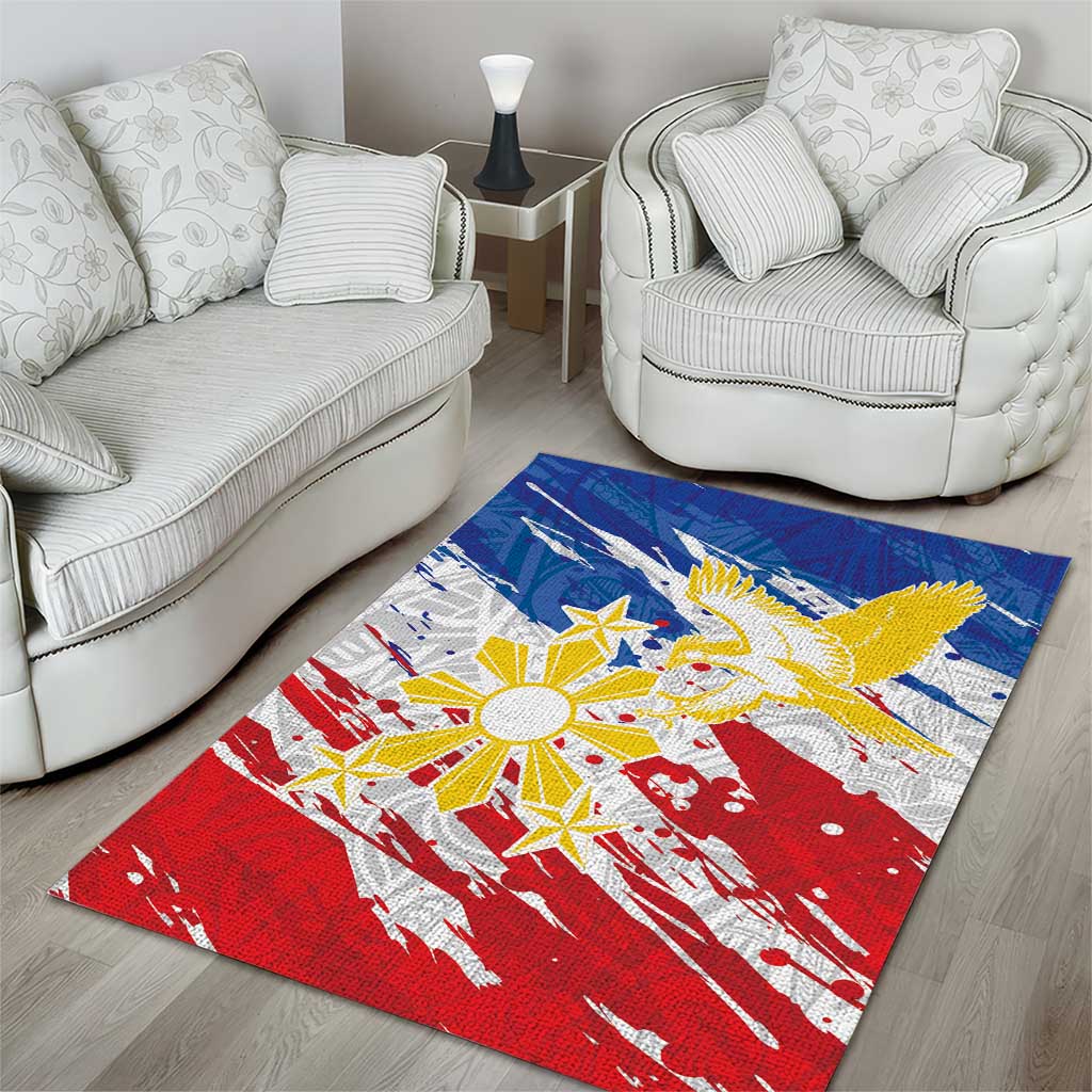 Filipino Sun and Stars Area Rug Grunge Vibes LT7 - Polynesian Pride