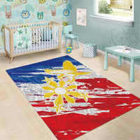 Filipino Sun and Stars Area Rug Grunge Vibes LT7 - Polynesian Pride