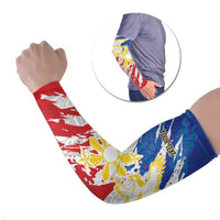 Personalized Filipino Sun and Stars Arm Sleeves Grunge Vibes LT7 Set of 2 White - Polynesian Pride