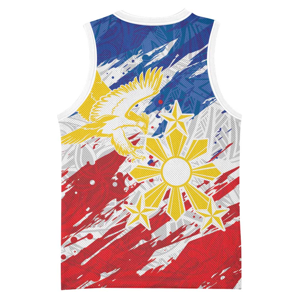 Personalized Filipino Sun and Stars Basketball Jersey Grunge Vibes LT7 - Polynesian Pride