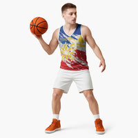 Personalized Filipino Sun and Stars Basketball Jersey Grunge Vibes LT7 - Polynesian Pride
