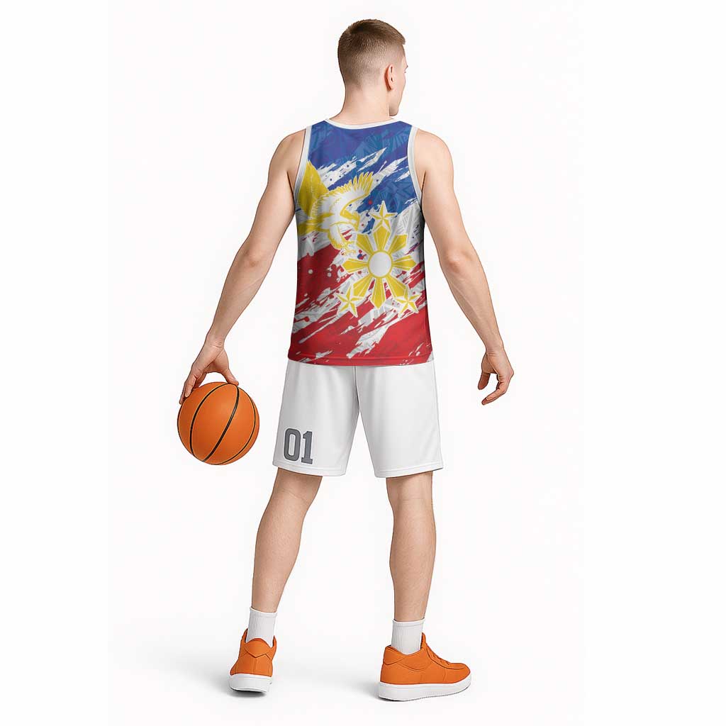 Personalized Filipino Sun and Stars Basketball Jersey Grunge Vibes LT7 - Polynesian Pride