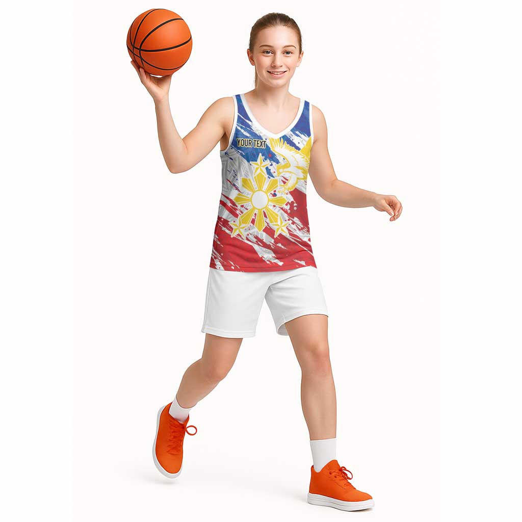 Personalized Filipino Sun and Stars Basketball Jersey Grunge Vibes LT7 - Polynesian Pride