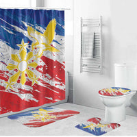 Filipino Sun and Stars Bathroom Set Grunge Vibes LT7 Bathroom Set (4 pcs) White - Polynesian Pride