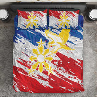 Filipino Sun and Stars Bedding Set Grunge Vibes LT7 White - Polynesian Pride