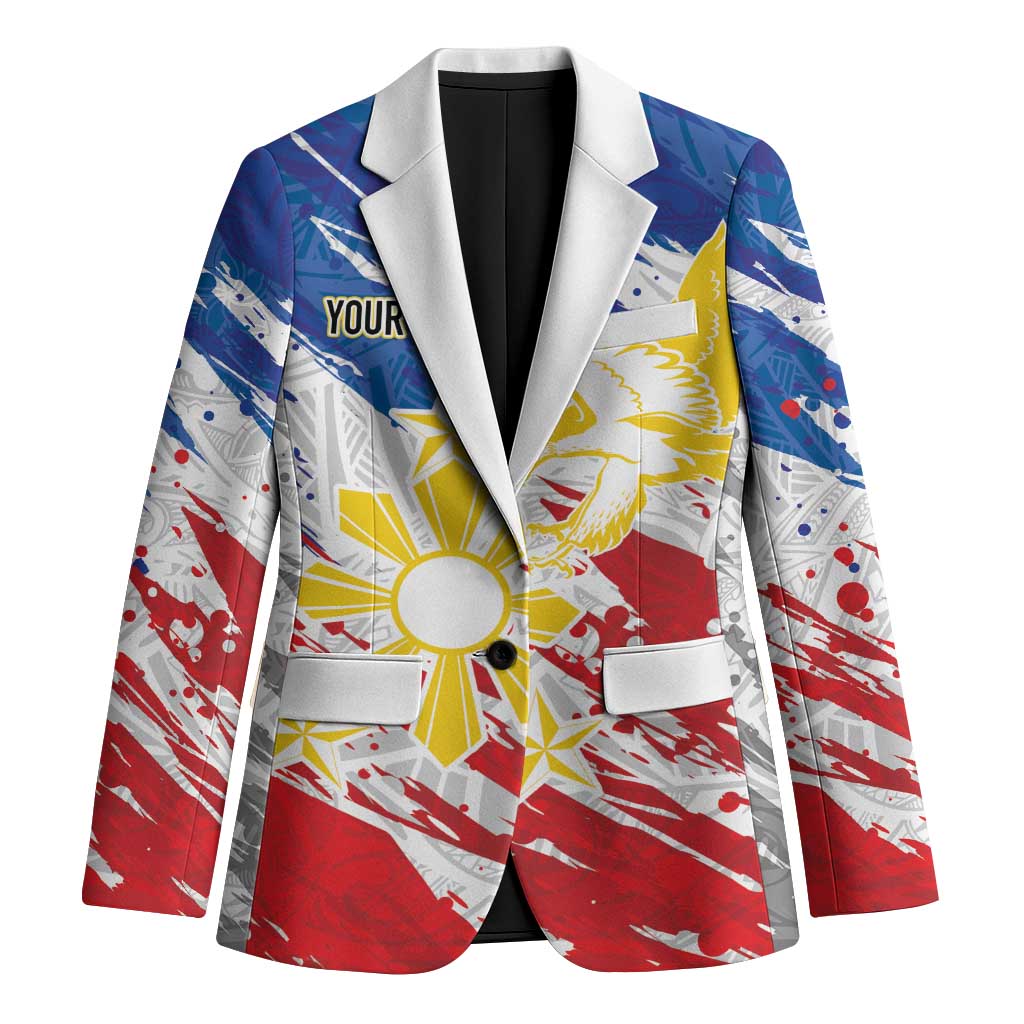 Personalized Filipino Sun and Stars Blazer Grunge Vibes LT7 Unisex White - Polynesian Pride