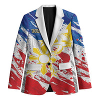 Personalized Filipino Sun and Stars Blazer Grunge Vibes LT7 Unisex White - Polynesian Pride