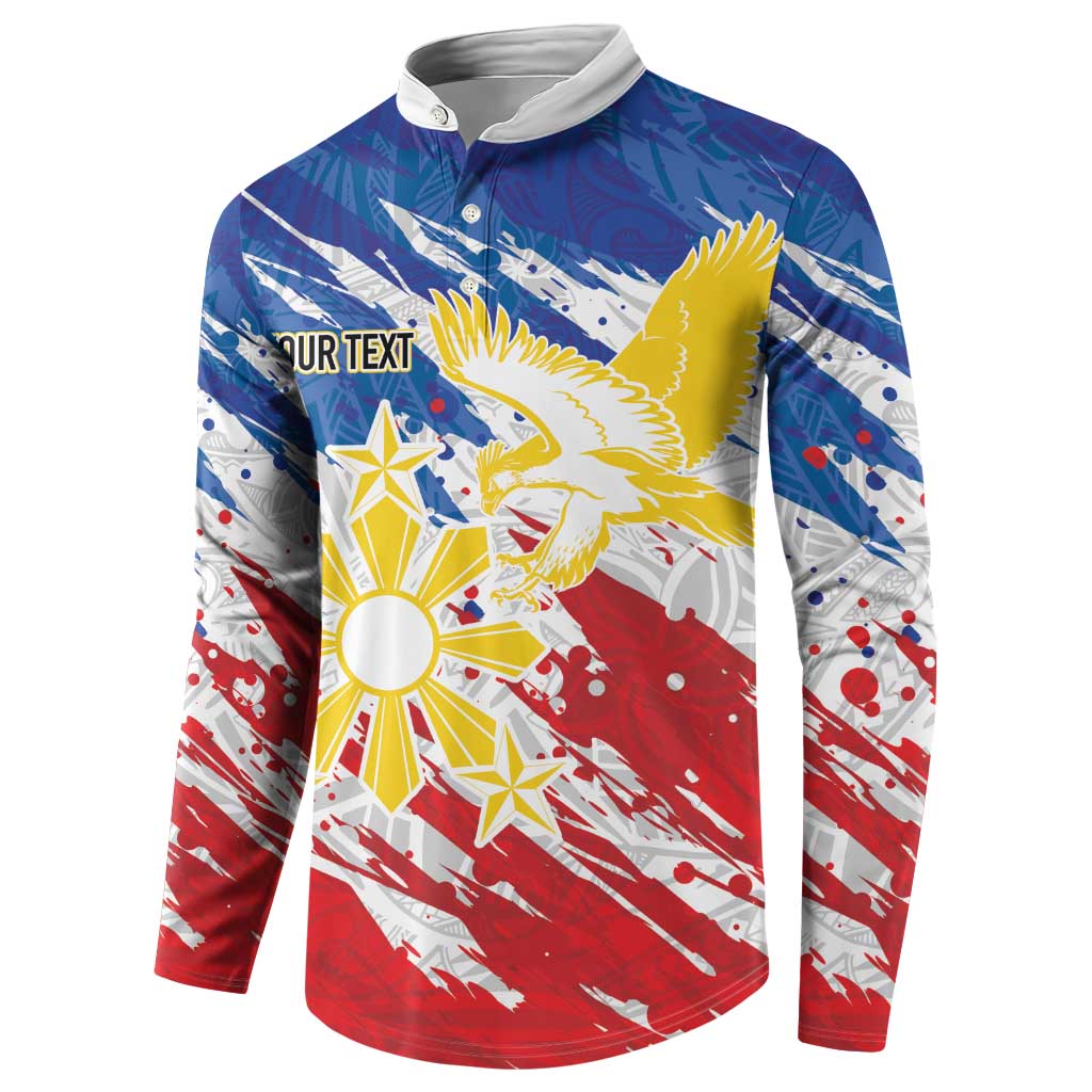 Personalized Filipino Sun and Stars Button Sweatshirt Grunge Vibes LT7 - Polynesian Pride