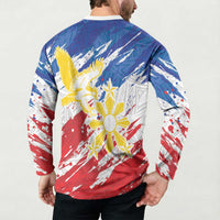 Personalized Filipino Sun and Stars Button Sweatshirt Grunge Vibes LT7 - Polynesian Pride