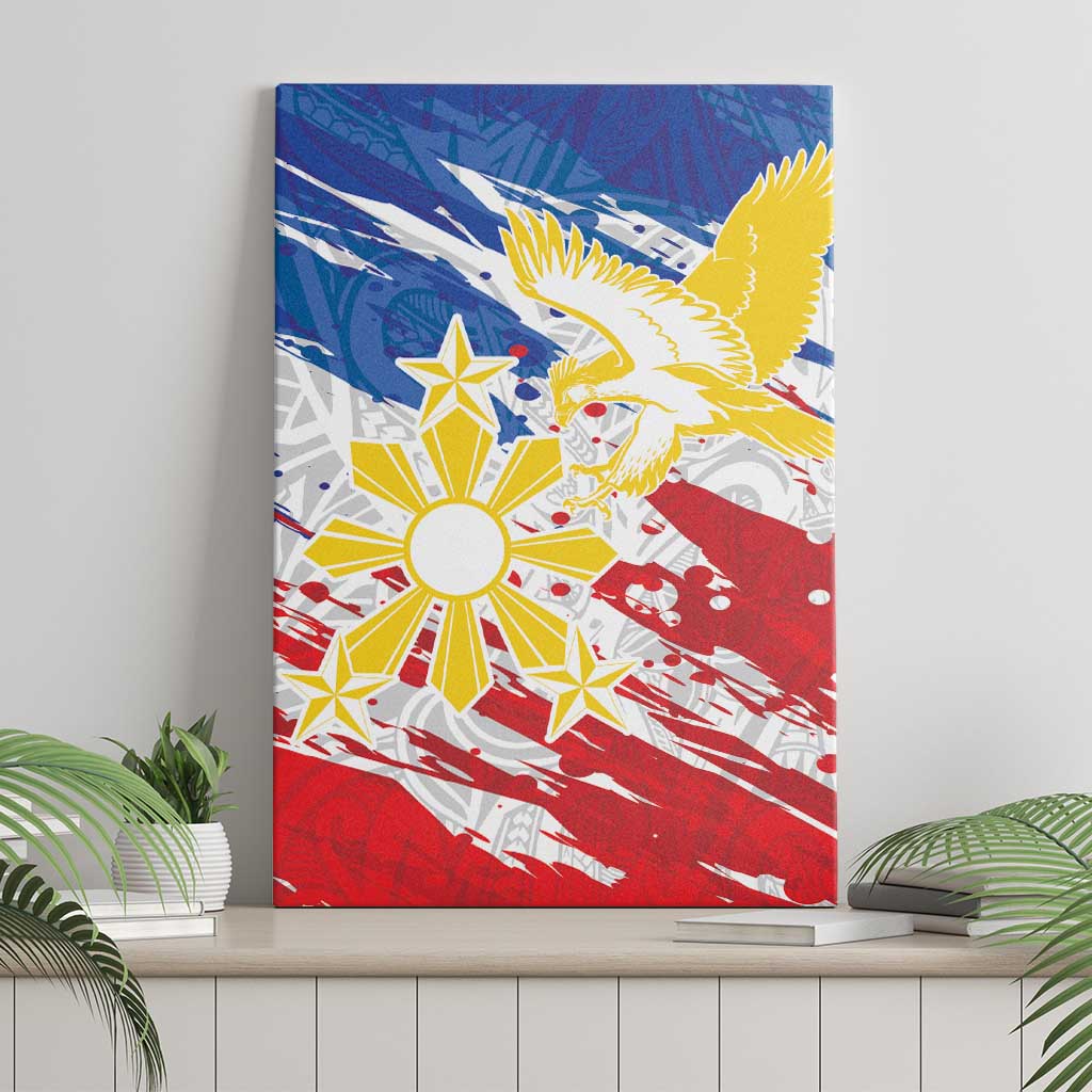 Filipino Sun and Stars Canvas Wall Art Grunge Vibes LT7 - Polynesian Pride