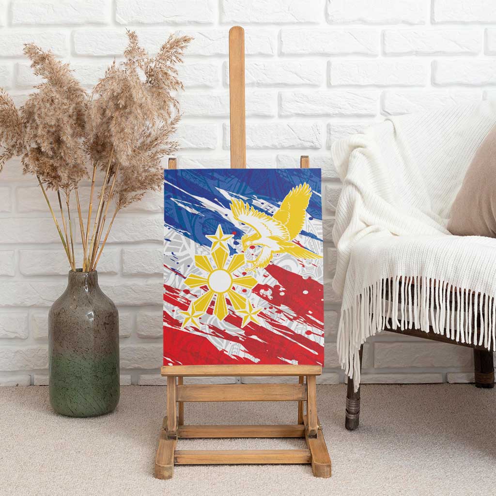 Filipino Sun and Stars Canvas Wall Art Grunge Vibes LT7 - Polynesian Pride