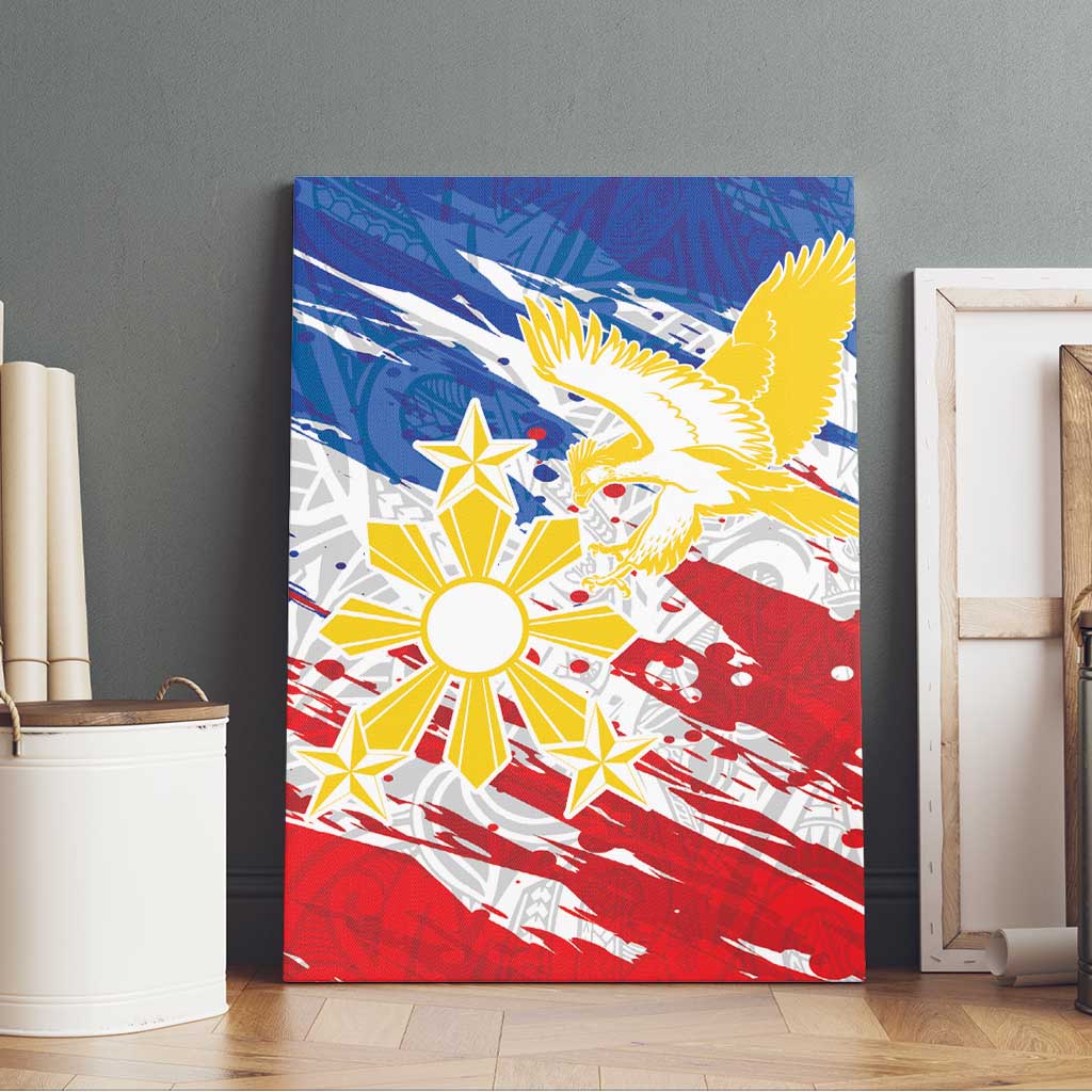Filipino Sun and Stars Canvas Wall Art Grunge Vibes LT7 - Polynesian Pride