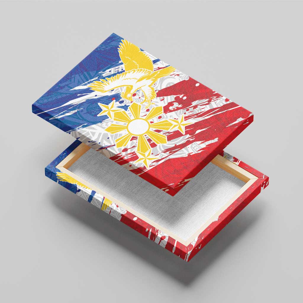 Filipino Sun and Stars Canvas Wall Art Grunge Vibes LT7 - Polynesian Pride