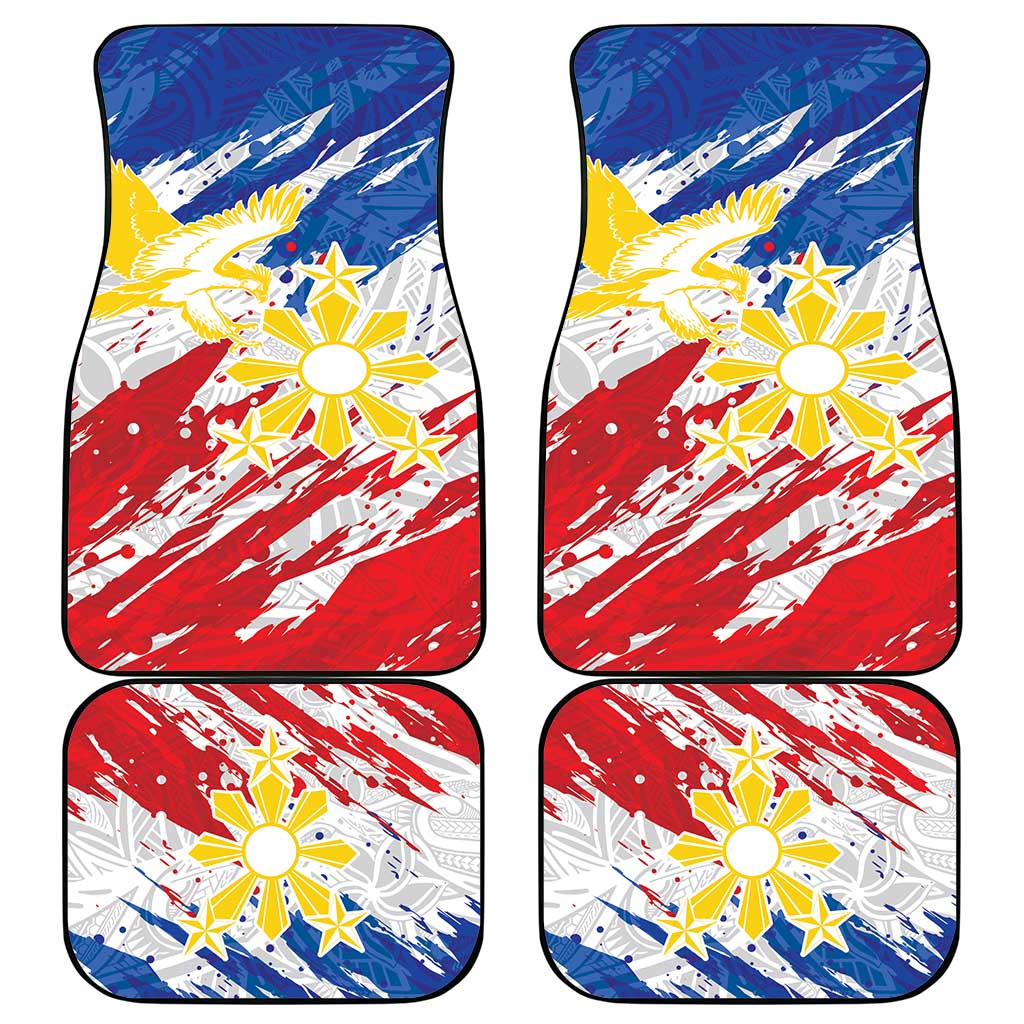 Filipino Sun and Stars Car Mats Grunge Vibes LT7 - Polynesian Pride