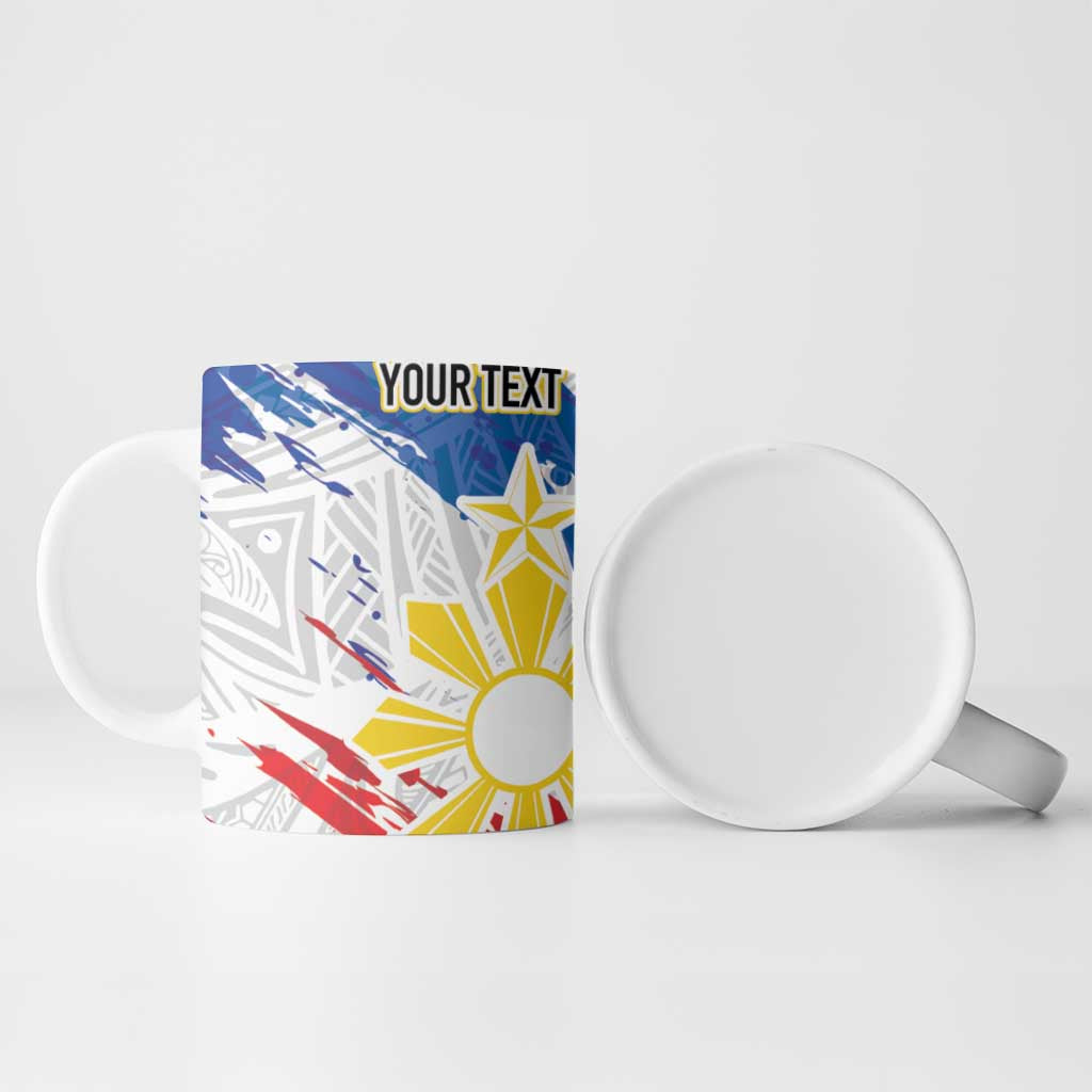Personalized Filipino Sun and Stars Ceramic Mug Grunge Vibes LT7 - Polynesian Pride