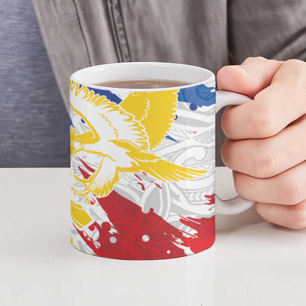 Personalized Filipino Sun and Stars Ceramic Mug Grunge Vibes LT7 - Polynesian Pride