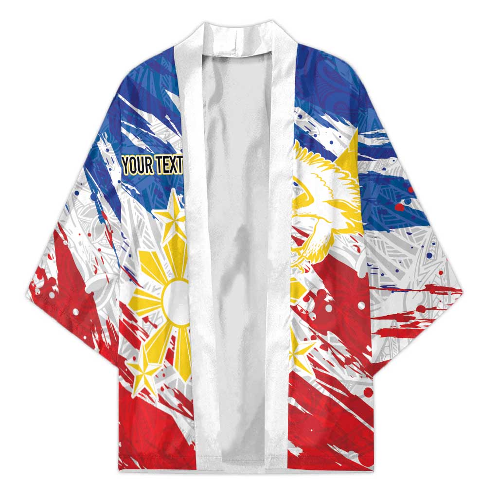 Personalized Filipino Sun and Stars Kimono Grunge Vibes LT7 Unisex White - Polynesian Pride