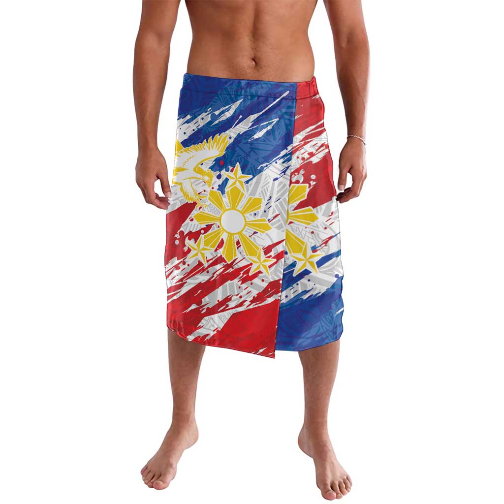 Filipino Sun and Stars Lavalava Grunge Vibes LT7 White - Polynesian Pride