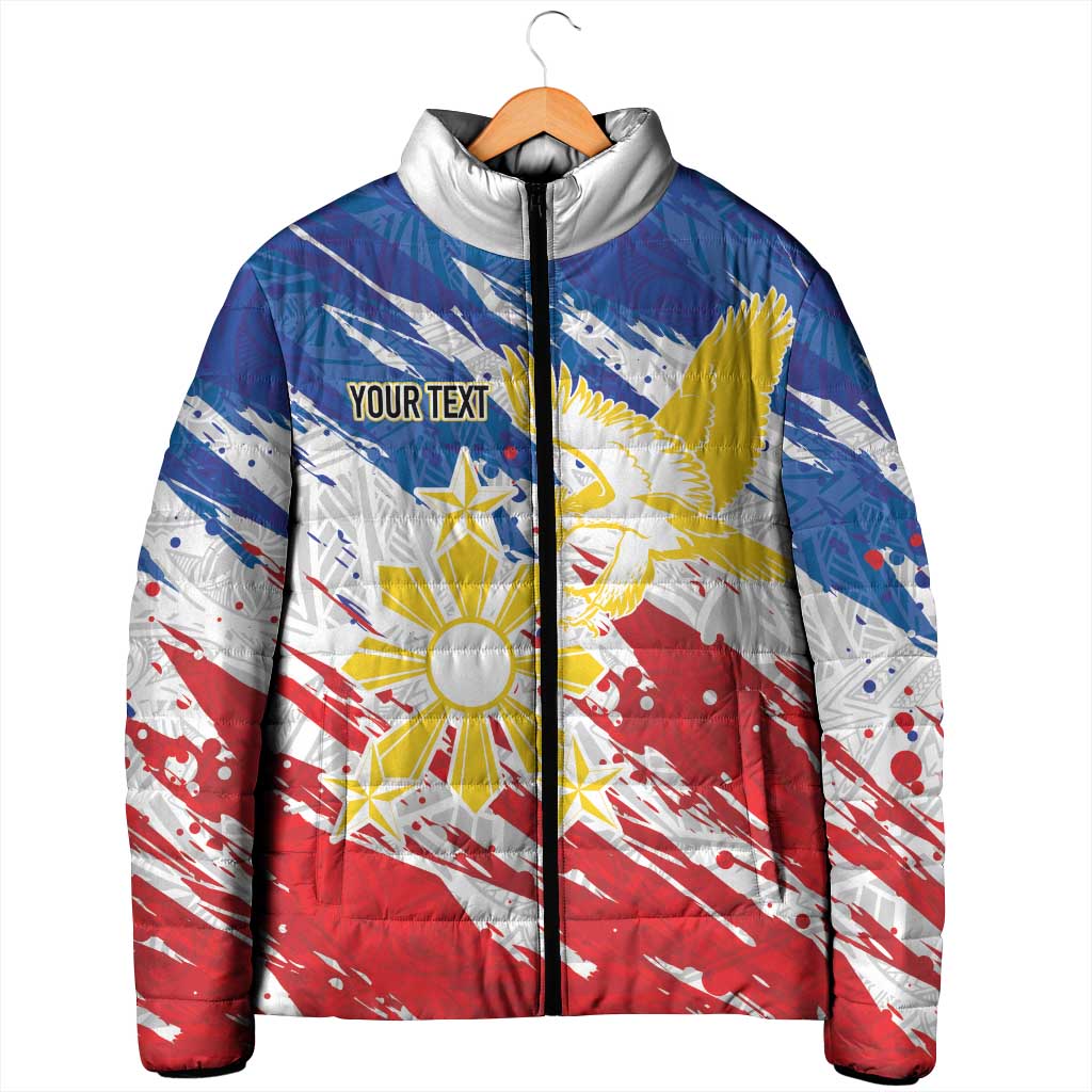 Personalized Filipino Sun and Stars Padded Jacket Grunge Vibes LT7 - Polynesian Pride