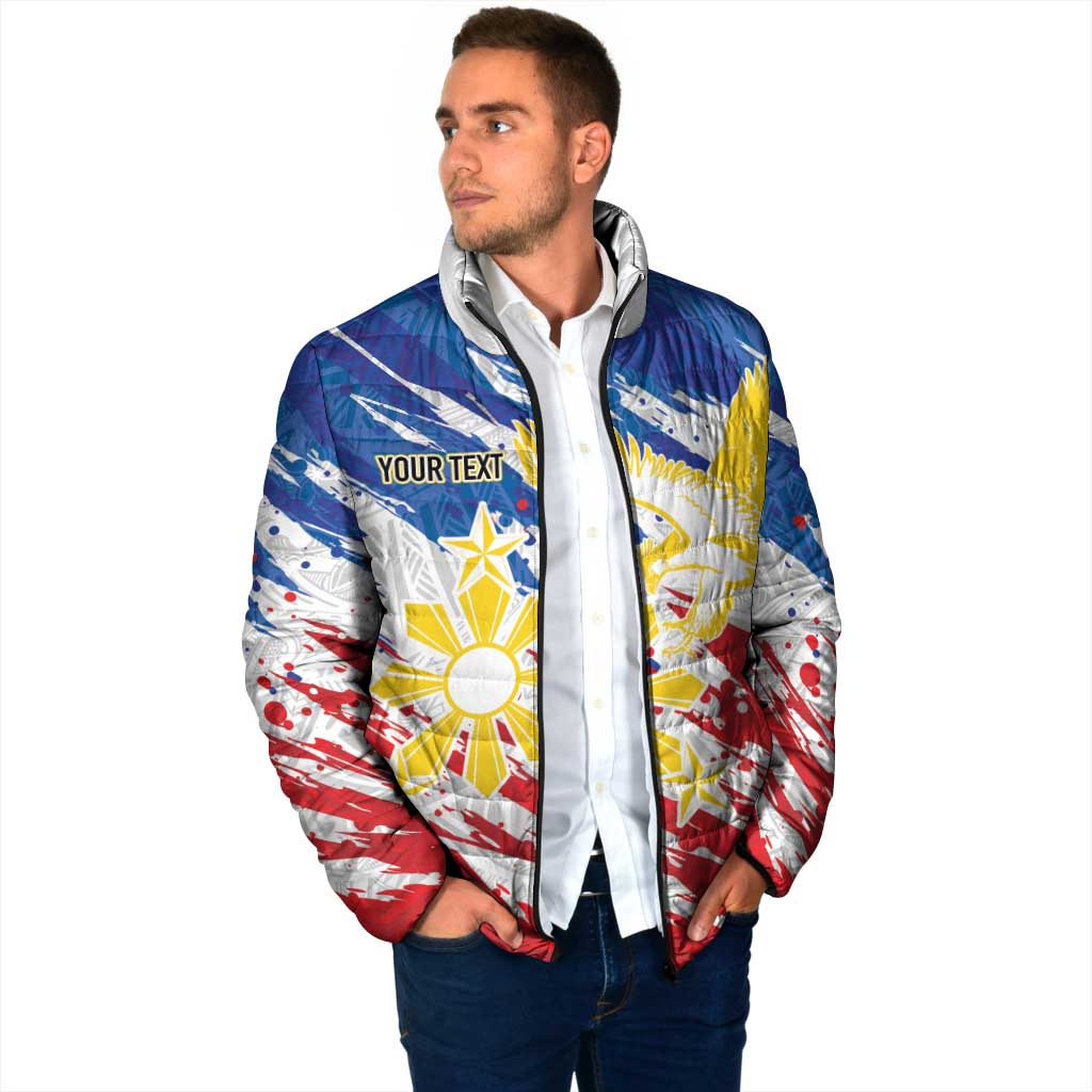 Personalized Filipino Sun and Stars Padded Jacket Grunge Vibes LT7 - Polynesian Pride