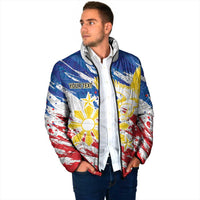 Personalized Filipino Sun and Stars Padded Jacket Grunge Vibes LT7 - Polynesian Pride