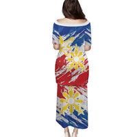 Personalized Filipino Sun and Stars Puletasi Grunge Vibes LT7 - Polynesian Pride